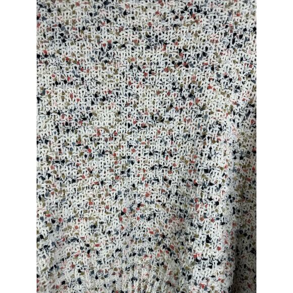 Moon & Madison Confetti Crocheted Chenille Open Front Cardigan White Size Large - Picture 6 of 8